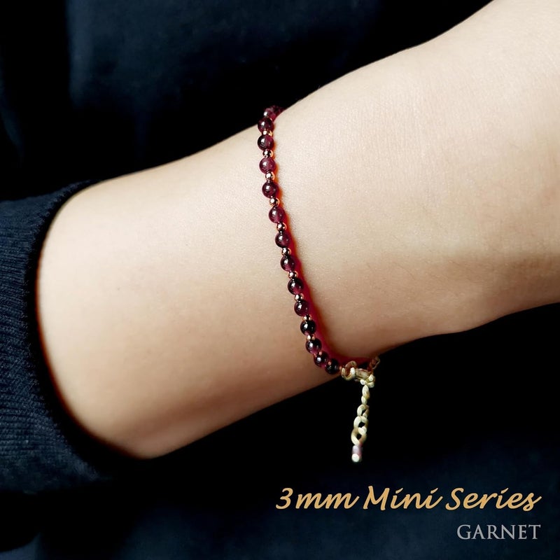 Morchic 3mm Tiny Beads Natural Gemstone Bracelet for Women, Adjustable 7.1" Energy Gem Charm Jewelry, Dainty Handmade Birthday Gift - Image 4